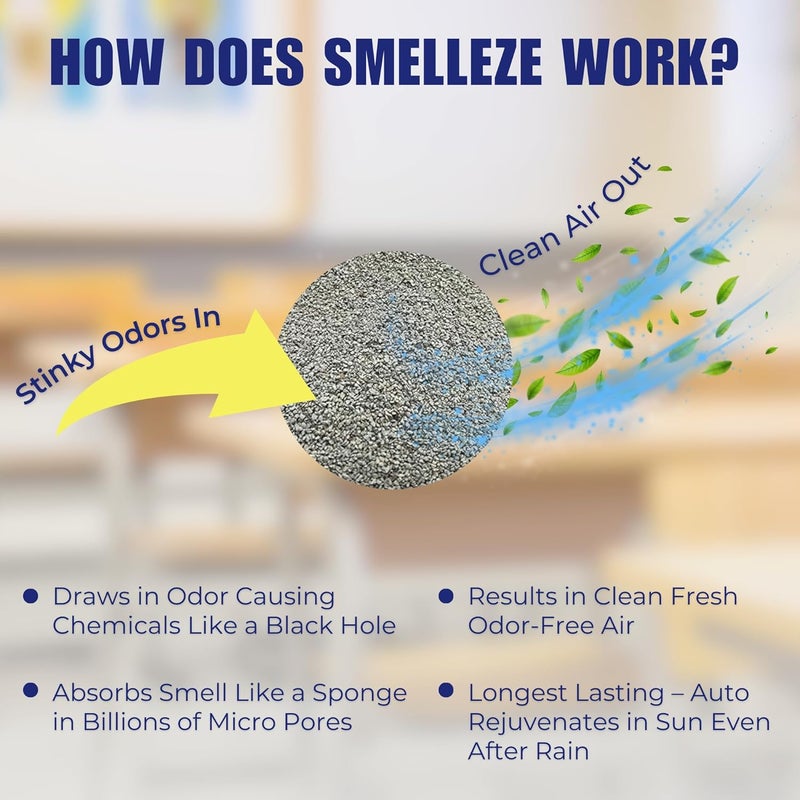 SMELLEZE Natural Yard Odor Remover Deodorizer - 2 lb Granule for Effective Odor Elimination - Image 4